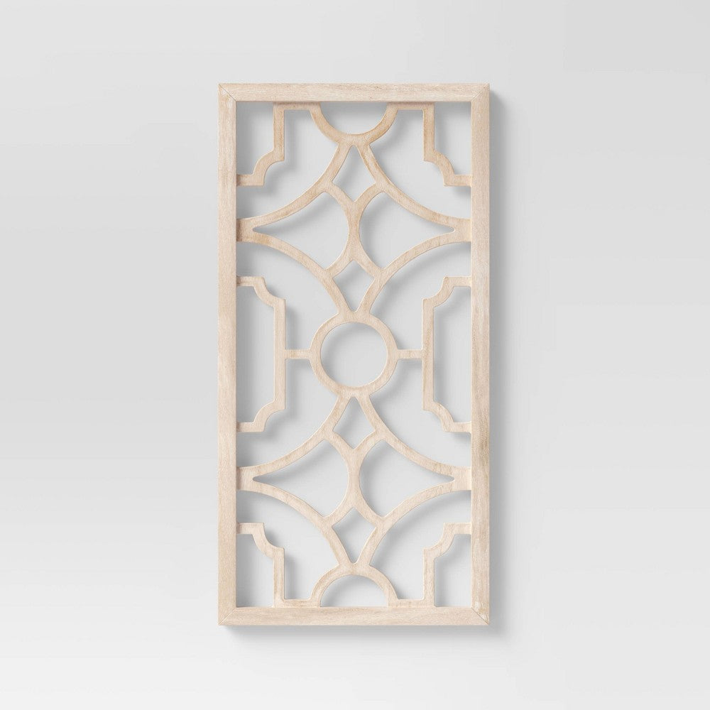 Set of 2 Wood Lattice Wall Hanging Brown - Threshold (LOCAL PICKUP ONLY)