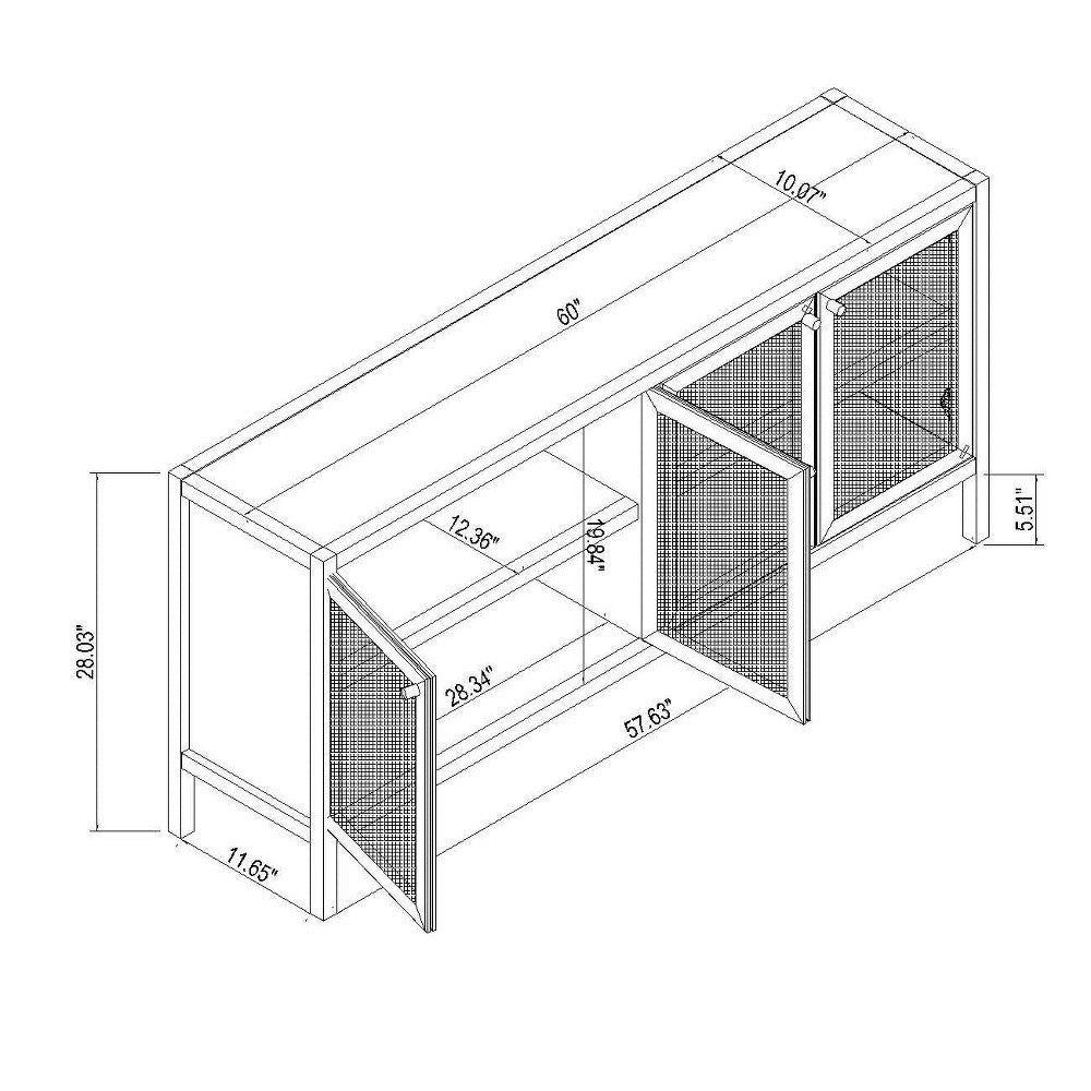 Springville Caned Door TV Stand for TVs up to 60" Black - Threshold™ designed with Studio McGee (LOCAL PICKUP ONLY)