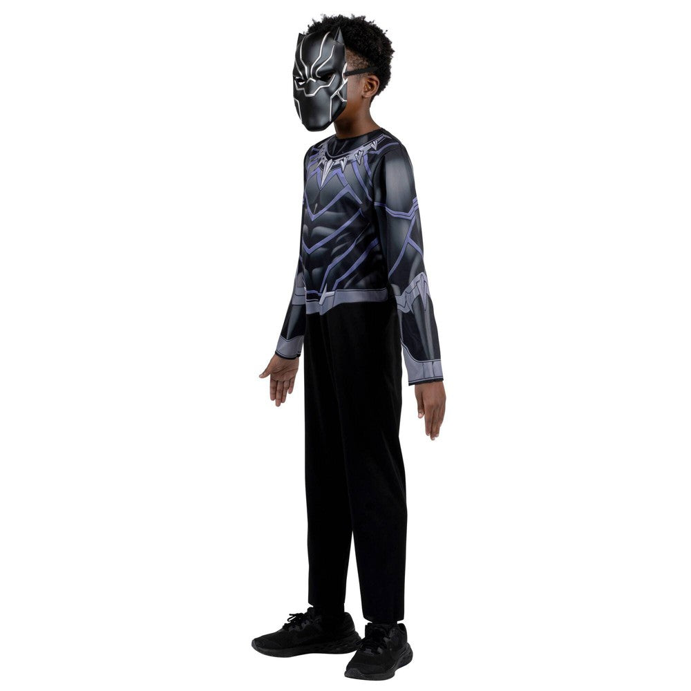 Kids' Black Panther Halloween Costume Jumpsuit with Mask L