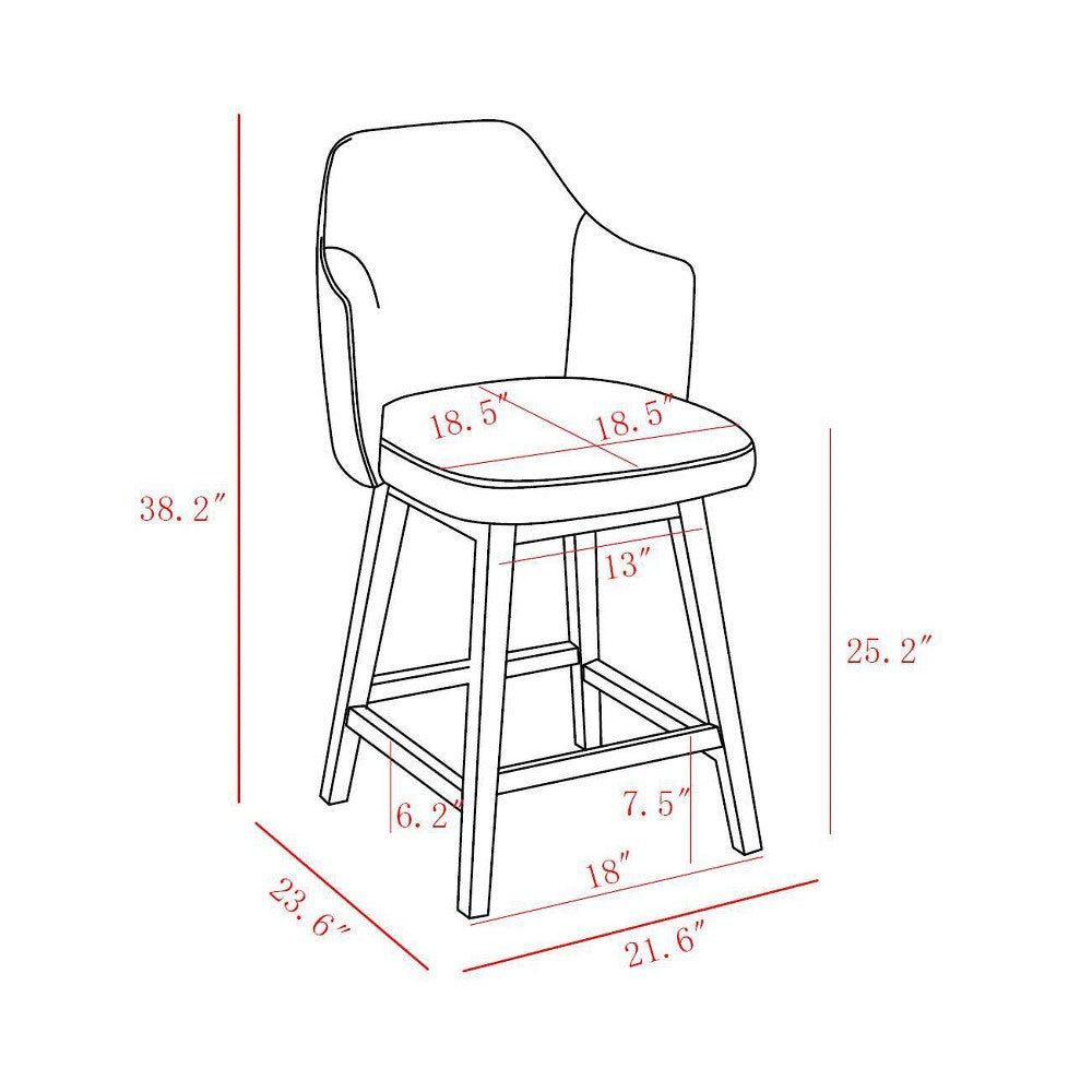 Kinston Swivel Curved Back Upholstered Counter Height Barstool Linen - Threshold (LOCAL PICKUP ONLY)