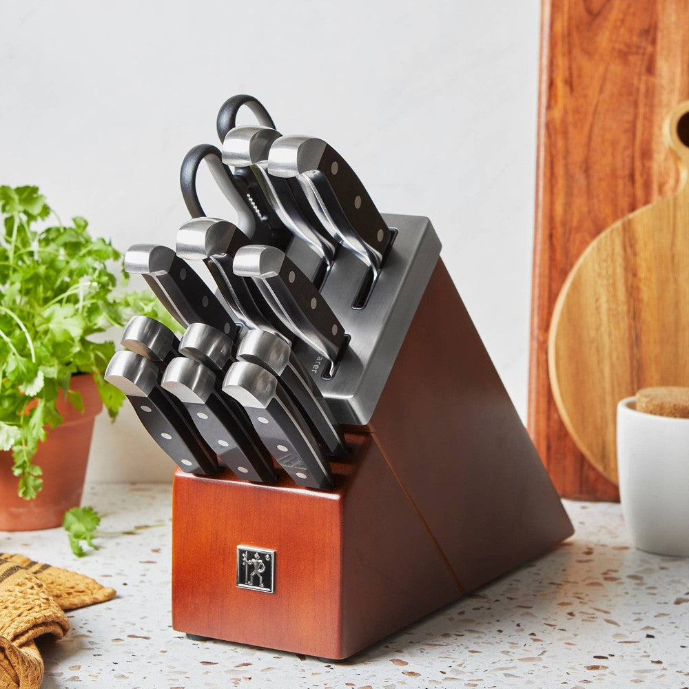 Henckels Statement 13pc Knife Block Set Black/Brown