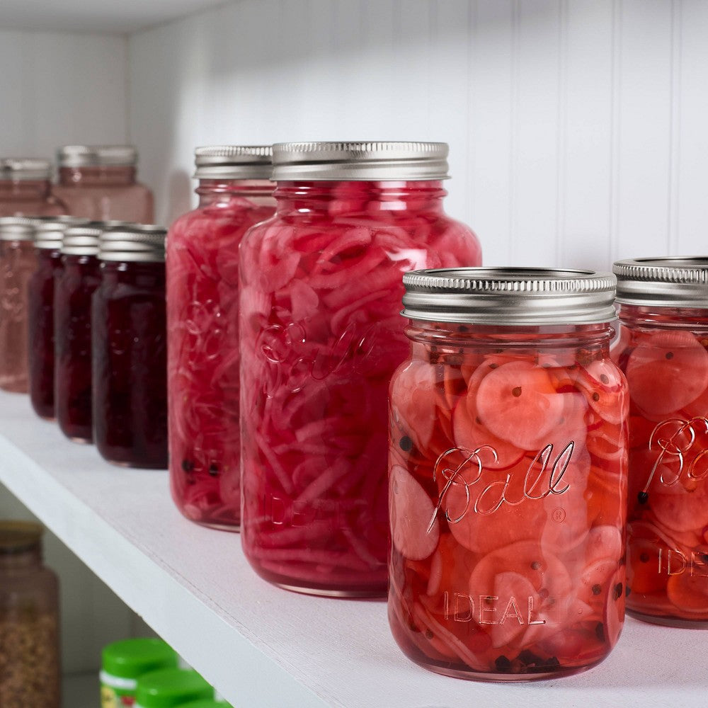 Ball 32oz 4pk Glass Regular Mouth Rose Vintage Mason Jar with Lid and Band