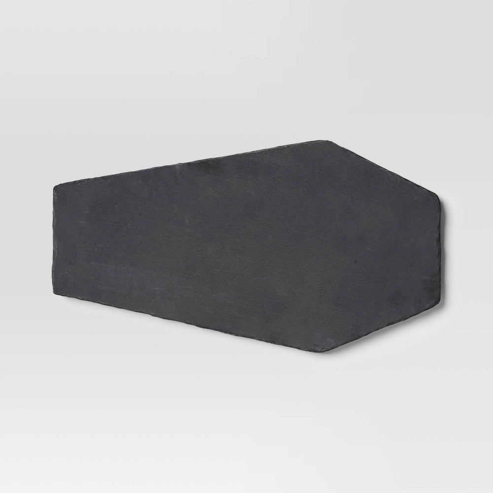 10"x18.07" Halloween Slate Coffin Serve Board Black - Threshold