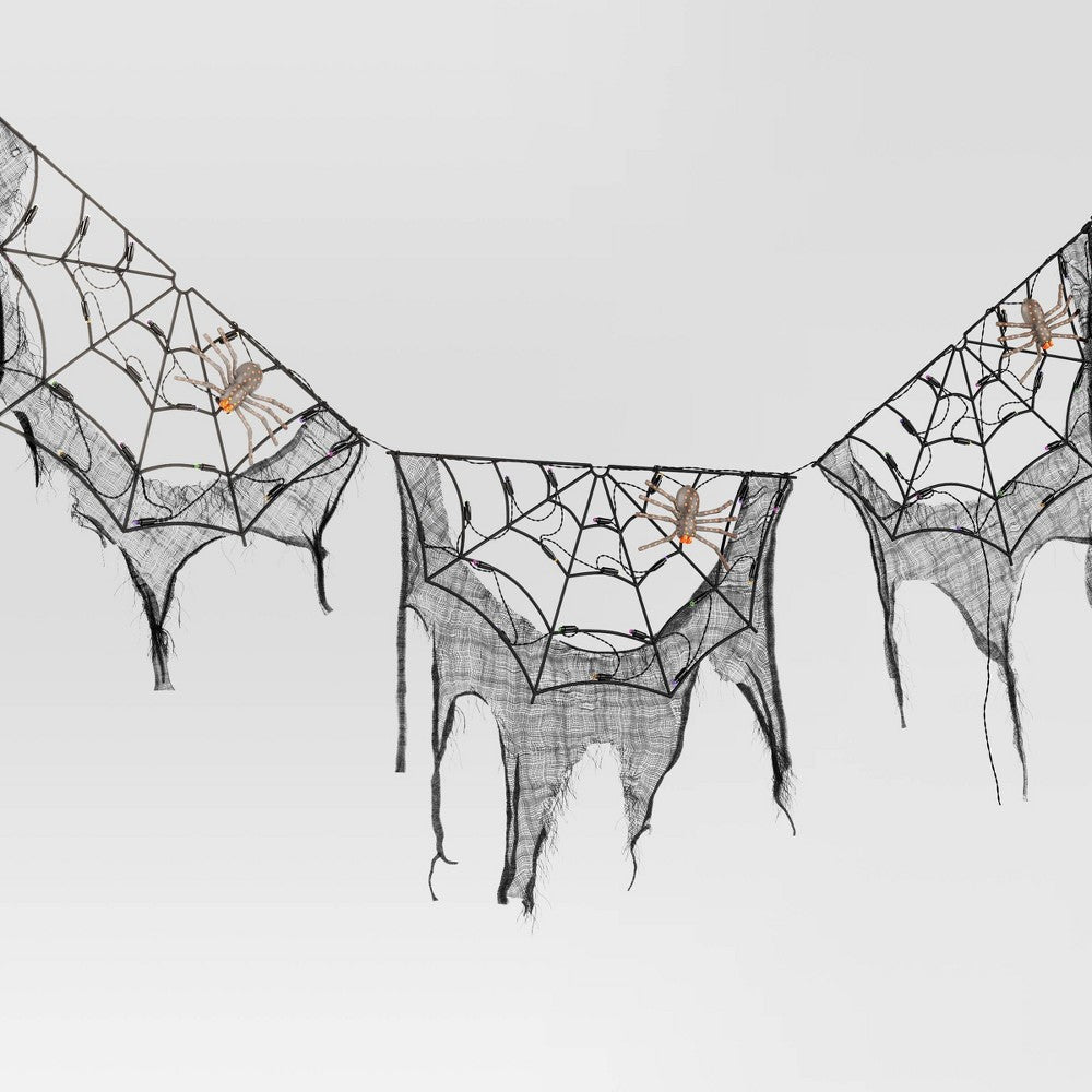 70" LED Lit Spider Webs with Gauze Halloween Novelty Silhouette Lights - Hyde & EEK! Boutique (LOCAL PICKUP ONLY)