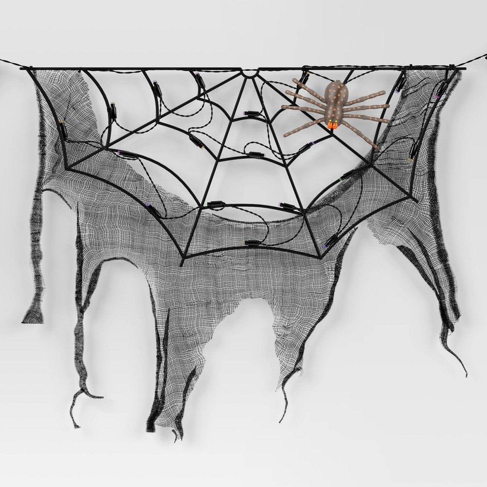 70" LED Lit Spider Webs with Gauze Halloween Novelty Silhouette Lights - Hyde & EEK! Boutique (LOCAL PICKUP ONLY)