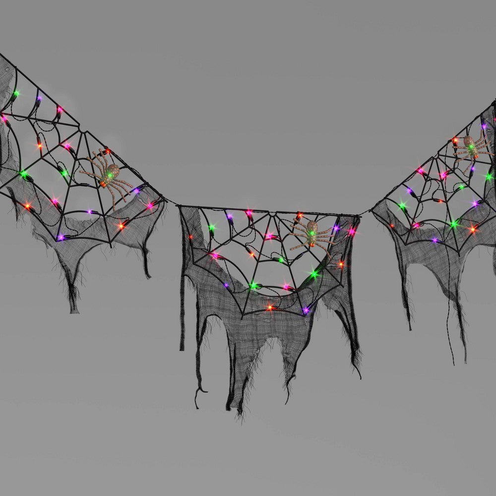 70" LED Lit Spider Webs with Gauze Halloween Novelty Silhouette Lights - Hyde & EEK! Boutique (LOCAL PICKUP ONLY)