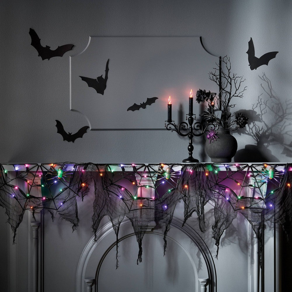 70" LED Lit Spider Webs with Gauze Halloween Novelty Silhouette Lights - Hyde & EEK! Boutique (LOCAL PICKUP ONLY)