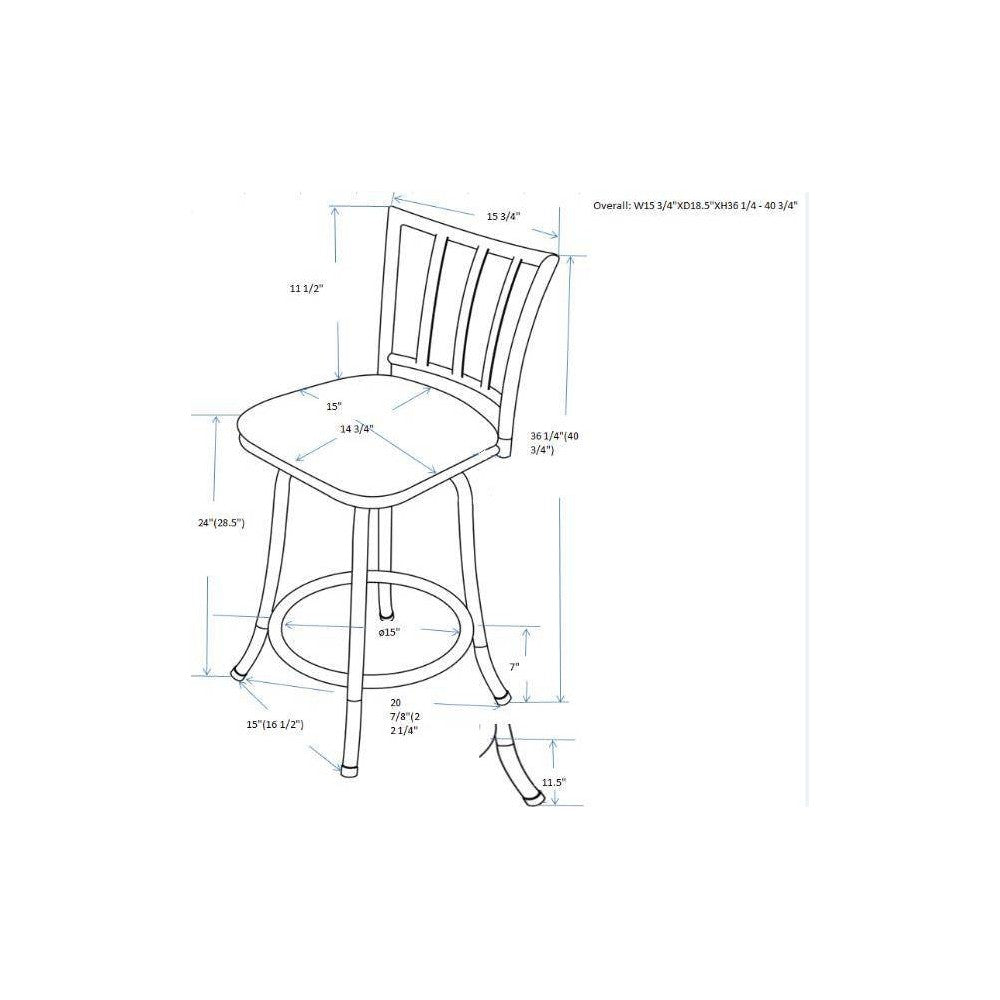Robinson Adjustable Counter Height Barstool Dark Bronze - Holli Furniture: Swivel Seat, Metal Frame, Footrest (LOCAL PICKUP ONLY)
