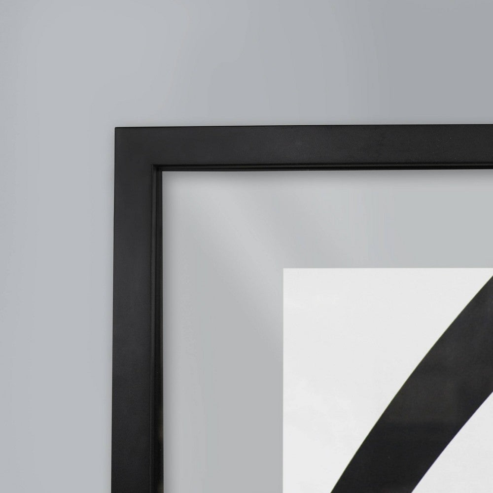 8" x 10" Thin Gallery Float Frame Black - Threshold: Modern Wall Decor, MDF, Keyhole Mount