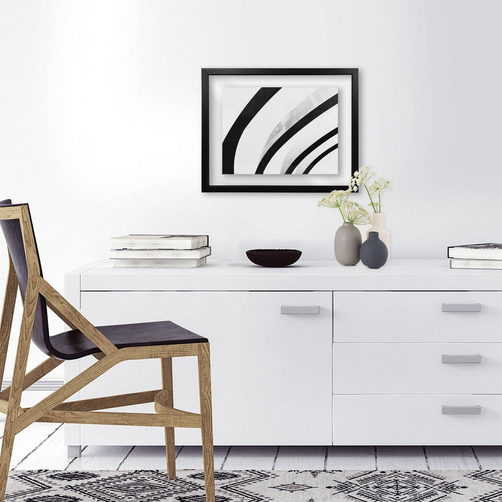 8" x 10" Thin Gallery Float Frame Black - Threshold: Modern Wall Decor, MDF, Keyhole Mount