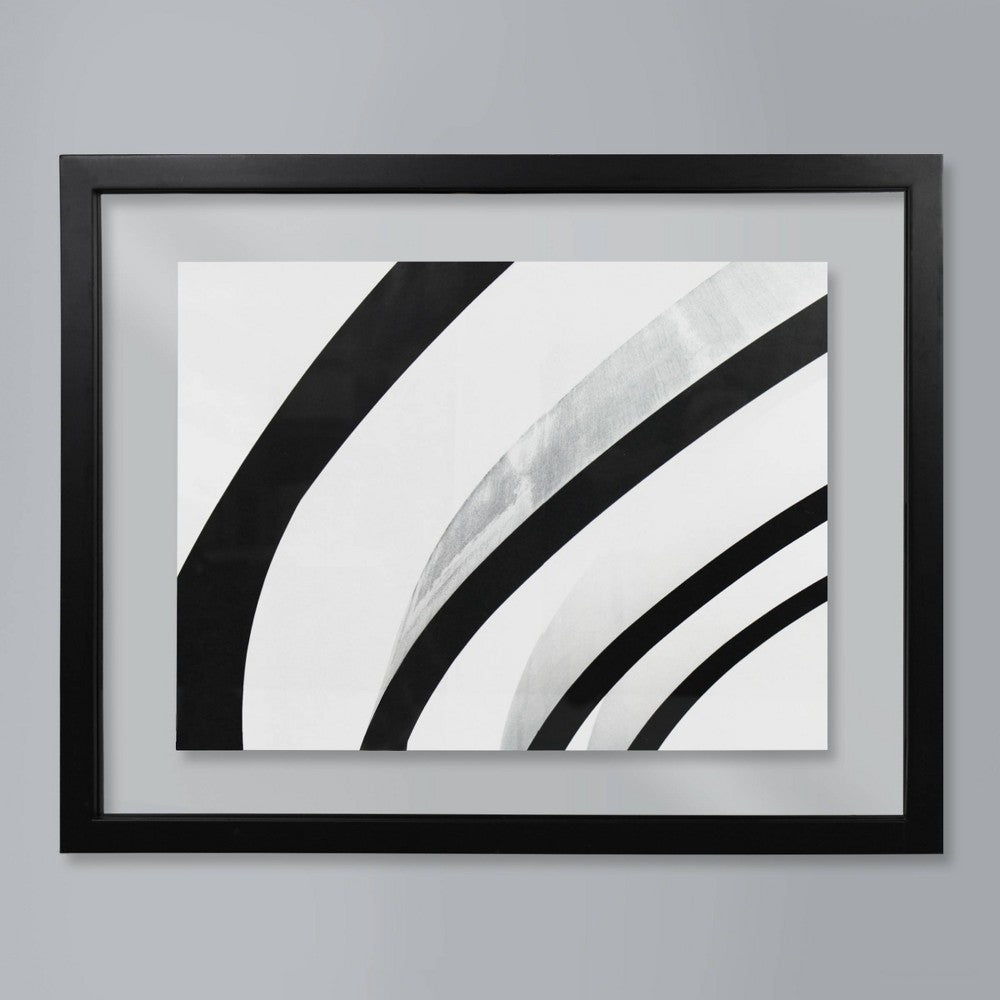 8" x 10" Thin Gallery Float Frame Black - Threshold: Modern Wall Decor, MDF, Keyhole Mount