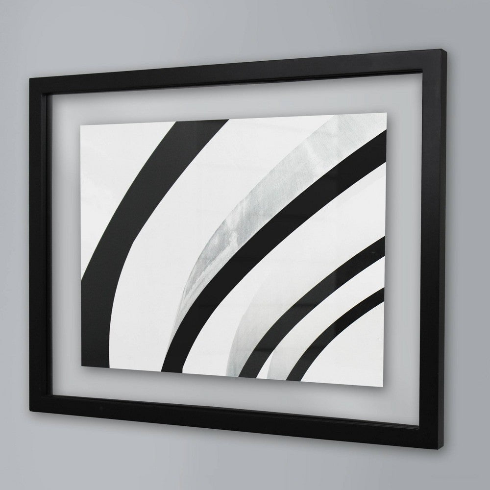 8" x 10" Thin Gallery Float Frame Black - Threshold: Modern Wall Decor, MDF, Keyhole Mount