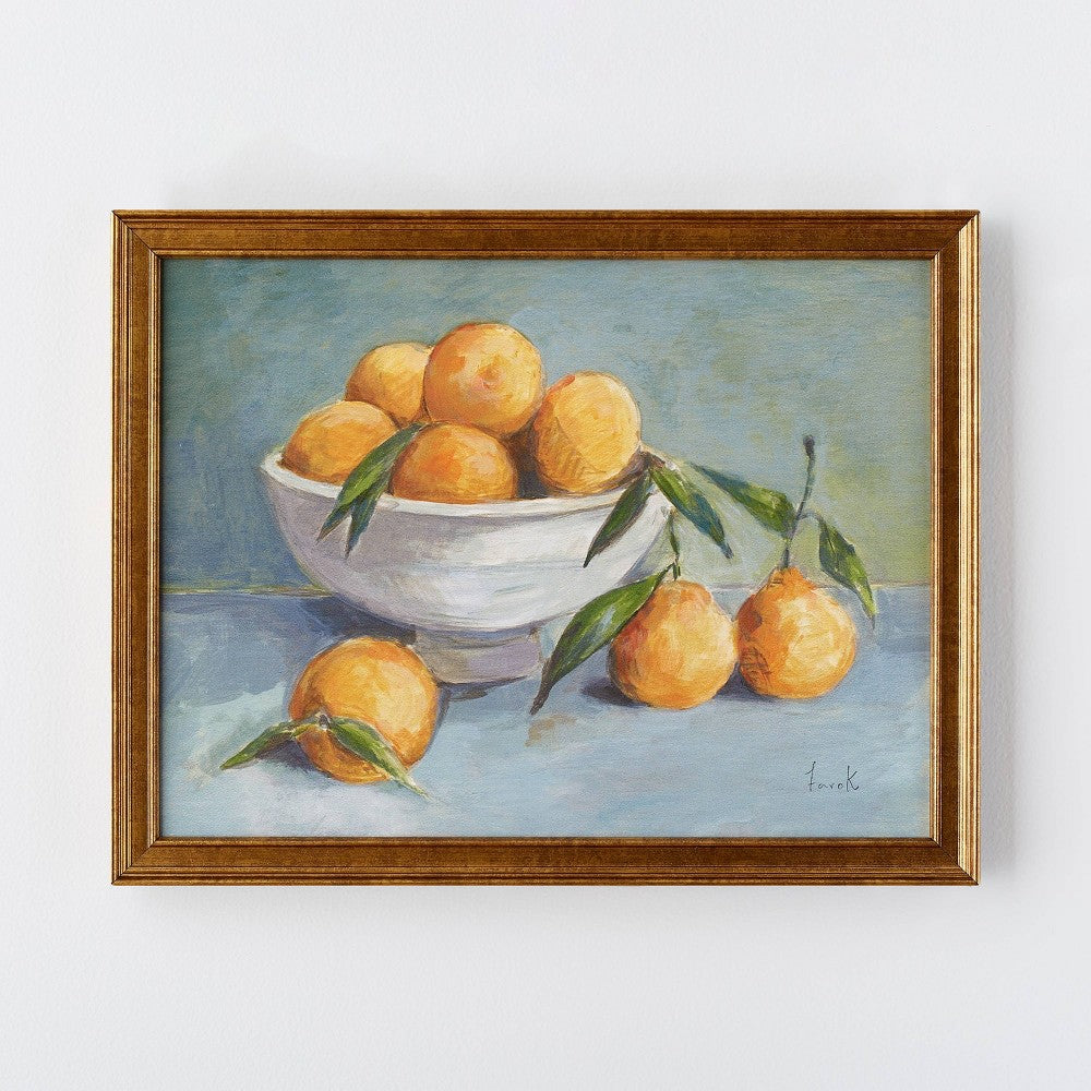 18" x 14" Citrus Harvest Framed Wall Canvas Antique Gold - Threshold designed with Studio McGee