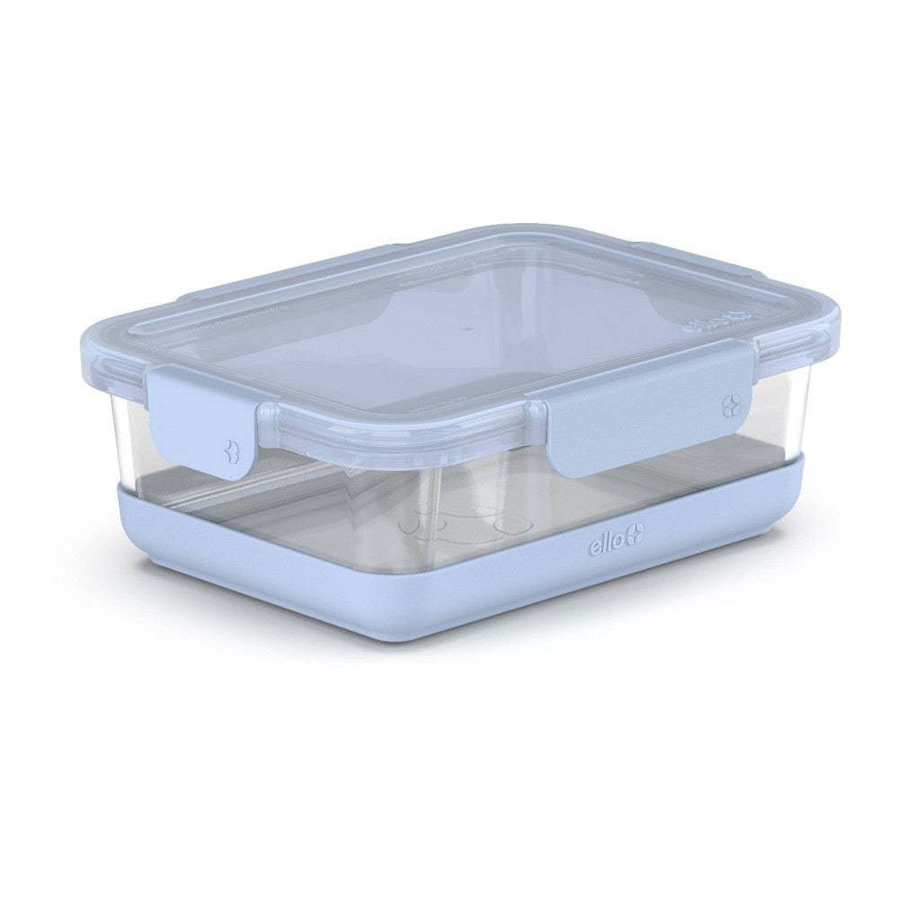 Ello Refresh 5 Cup Glass Food Storage Container Blue: BPA-Free, Microwave & Oven Safe, Dishwasher Safe, Freezer Safe