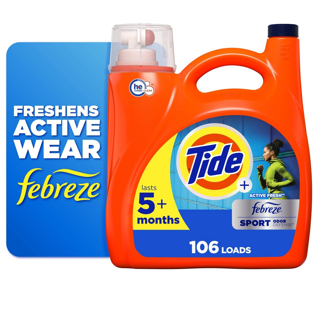 Tide Plus Febreze Sport Active Fresh High Efficiency Liquid Laundry Detergent Soap - 149 fl oz