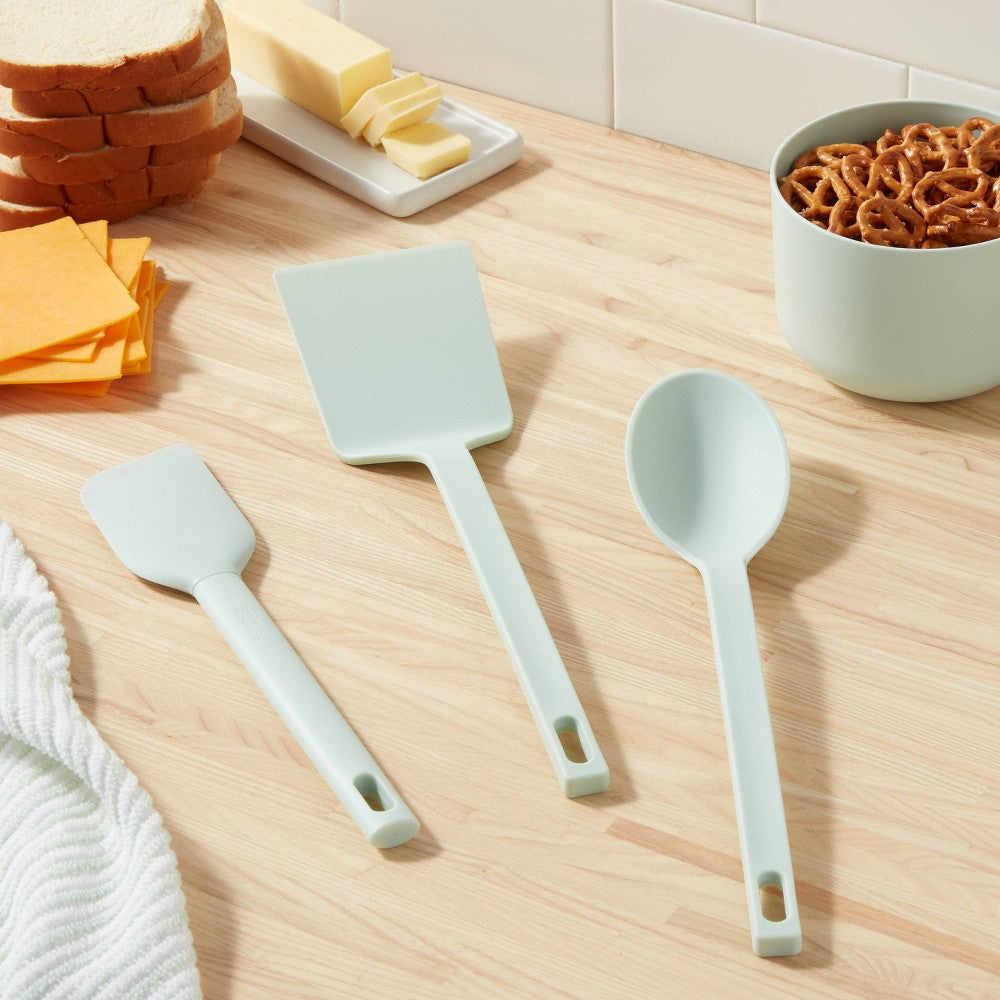3pc Nylon Kitchen Utensil Set Turner Spoon Spatula Mint Green - Room Essentials: Dishwasher-Safe Cooking Utensils
