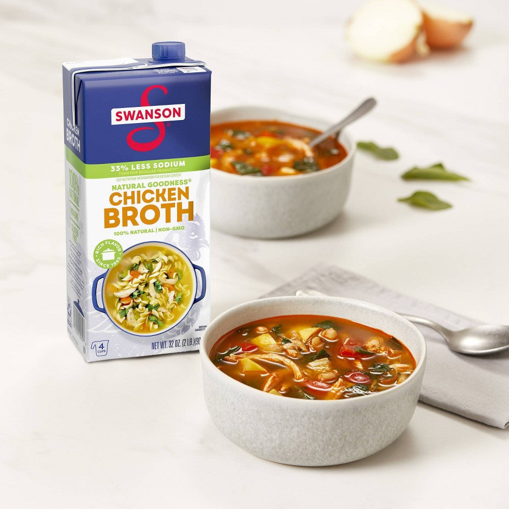 Swanson Natural Goodness Gluten Free 33% Less Sodium Chicken Broth - 32oz (LOCAL PICKUP ONLY)