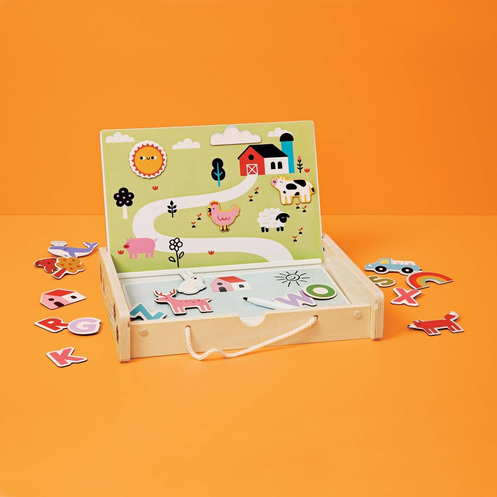 Magnetic Easel & Letters Set - 136pc - Gigglescape: Educational Toddler Activity, Letter Magnets, Creativity Focus