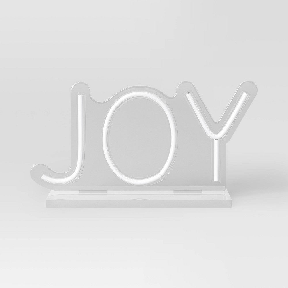 10.7"x5.51" Christmas Joy Neon Acrylic Stand USB Powered - Wondershop