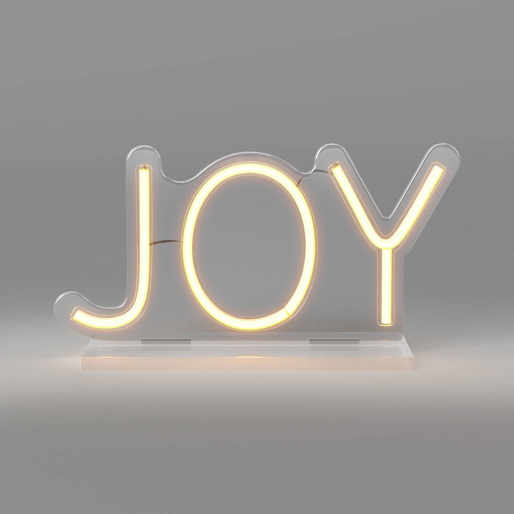 10.7"x5.51" Christmas Joy Neon Acrylic Stand USB Powered - Wondershop