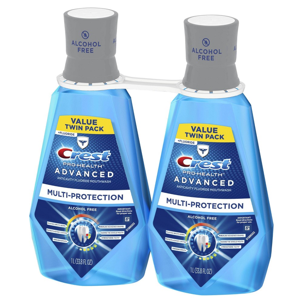 Crest Pro-Health Advanced Anticavity Fluoride Mouthwash - Fresh Mint - 2pk/33.8 fl oz Each