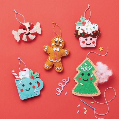 Christmas Craft Sew-Your-Own Treats Ornaments Kit - Mondo Llama: DIY Art Kit, Includes Needle, Felt, Sequins, Ages 6+