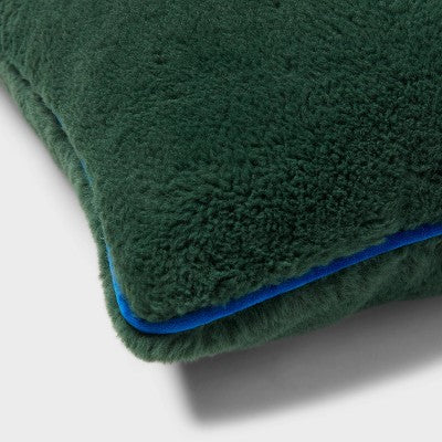 Cozy Faux Shearling Decorative Throw Pillow Green - Room Essentials