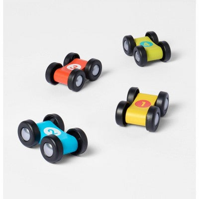 Wooden Race Car Ramp - 3pc -Gigglescape: Toy Vehicle Tracks, Wooden Truck Ramp, Car Track, Includes Vehicles