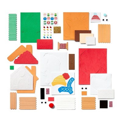 Christmas Craft Stick Character Kit - Mondo Llama: DIY Art Kit, Holiday Theme, Ages 6+, Includes Pom Poms & Googly Eyes