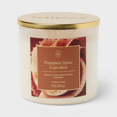 3 Wick Lidded Pumpkin Spice Cupcakes Jar Candle 19oz - Threshold