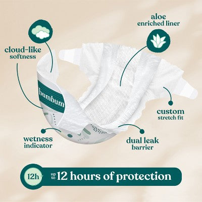 bumbum Luxury Skincare Disposable Diapers - Size 2 - 74ct
