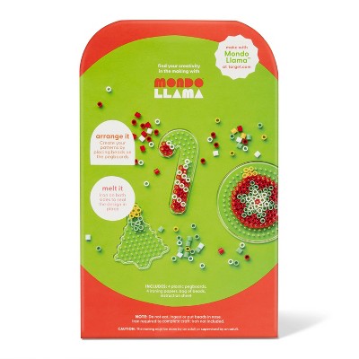 Christmas Craft Holiday Melty Beads Ornament Kit- Mondo Llama: DIY Art Kit, Includes Wax Paper & Beads, Ages 6+