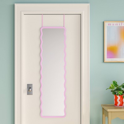 Wavy Over The Door Mirror Pink - Room Essentials (LOCAL PICKUP ONLY)