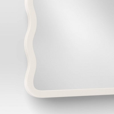 Wavy Over The Door Mirror White - Room Essentials (LOCAL PICKUP ONLY)