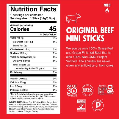 Chomps Chomplings Original Beef Mini Sticks - 7oz/14ct