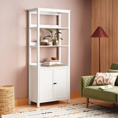 72" Bookcase Open Top with Storage Traditional and Classic White - Room Essentials (LOCAL PICKUP ONLY)