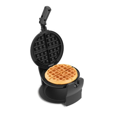 KitchenSmith Nonstick Waffle Maker Black: Aluminum, 180 Rotating, Folding Handle, Drip Tray, 1000W