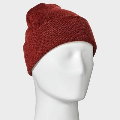 Men's Knit Cuffed Beanie - Goodfellow & Co Maroon