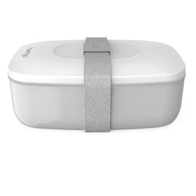 Bentgo Classic All-in-One Stackable Lunch Box Container with Built in Flatware - Gray