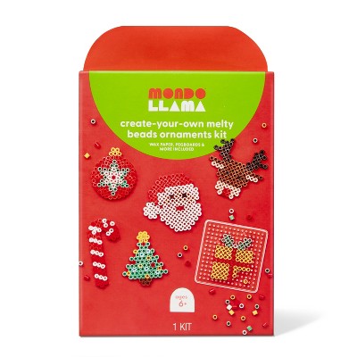 Christmas Craft Holiday Melty Beads Ornament Kit- Mondo Llama: DIY Art Kit, Includes Wax Paper & Beads, Ages 6+