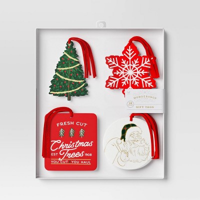 16ct Club Christmas Gift Tag Red/Green/White - Wondershop