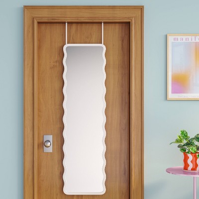 Wavy Over The Door Mirror White - Room Essentials (LOCAL PICKUP ONLY)