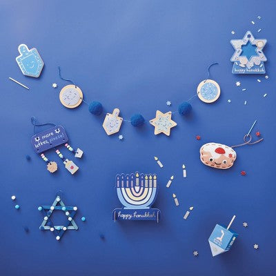 Hanukkah 8 Days of Crafts Box- Mondo Llama: DIY Art Kit with Instructions, Foam, Felt, Pom Poms, Ages 6+
