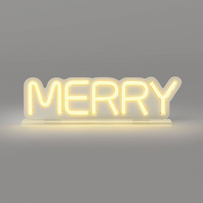 12.8"x3.75" Christmas Merry Neon Acrylic Stand USB Powered - Wondershop