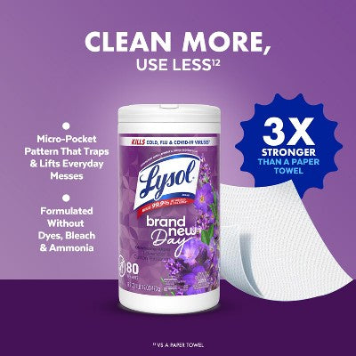 Lysol Lavender Disinfecting Wipe - 80ct