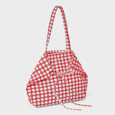Americana Heart Gingham Canvas Tote Bag - Wild Fable Red