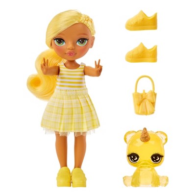 Rainbow High Littles Daisy Madison Yellow 5.5" Posable Small Doll with Purse Magical Pet Bear