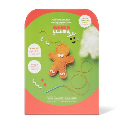 Christmas Craft Sew-Your-Own Treats Ornaments Kit - Mondo Llama: DIY Art Kit, Includes Needle, Felt, Sequins, Ages 6+