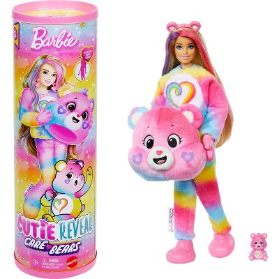 Barbie Cutie Reveal Care Bears Doll & Accessories, Series 2 Togetherness Bear with 10 Surprises