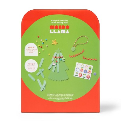 Christmas Craft Stick Character Kit - Mondo Llama: DIY Art Kit, Holiday Theme, Ages 6+, Includes Pom Poms & Googly Eyes